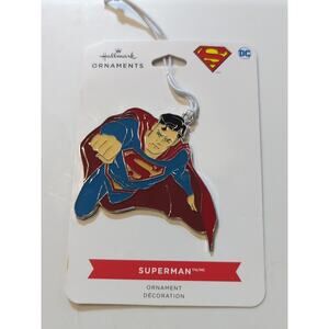 Hallmark SUPERMAN Flat Metal Enameled Christmas Ornament DC Comics - 2021